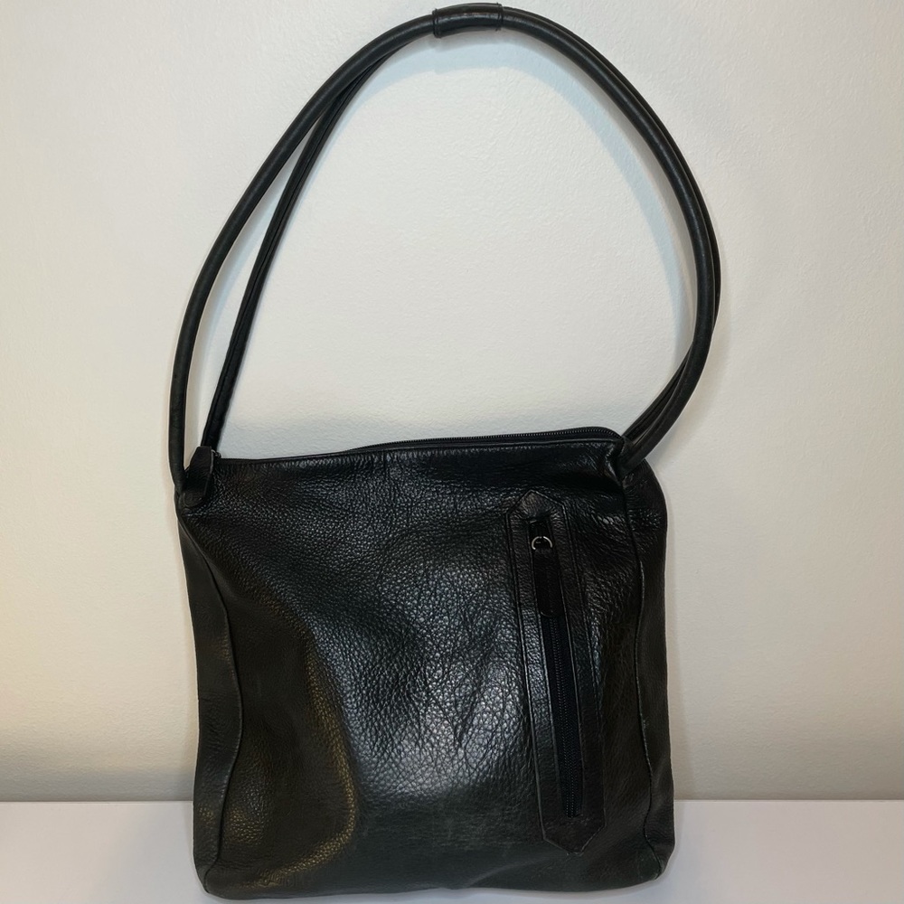 Tignanello Black Leather Bag Simple Chic